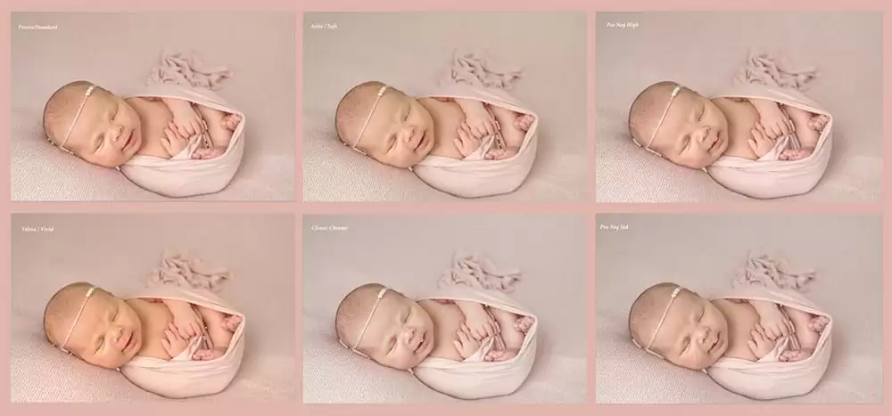 Newborn photography camera profiles